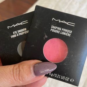 Mac Eye Shawdow Fard A Paupieres Carbon Mac Shaping Powder punch Peach set of 2